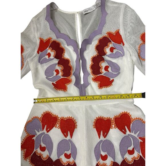Alice McCall Embroidered Mesh Never Ever Playsuit Romper Size US 8 White Purple - Picture 8 of 10